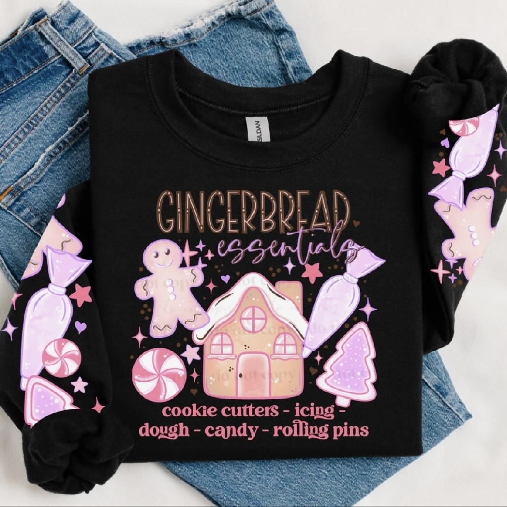 Gingerbread Essentials Black Kids Shirt